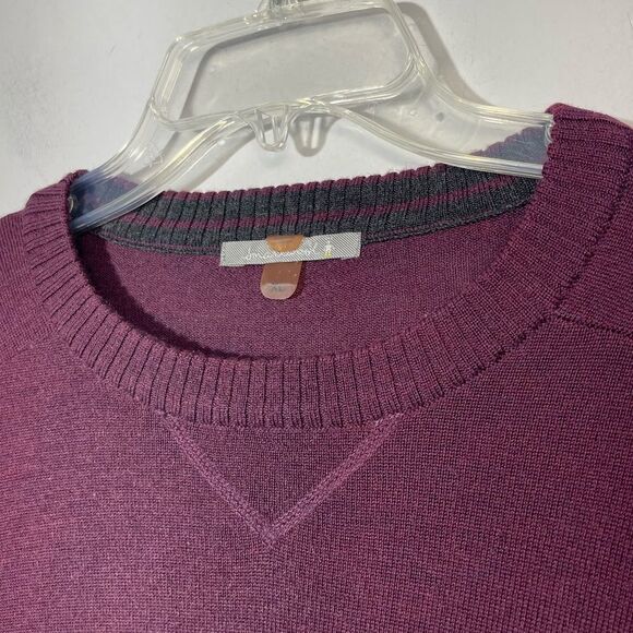 Smartwool Kiva Ridge Crew Sweater - Men's XL Burgundy Maroon Merino Wool Blend - Picture 4 of 14